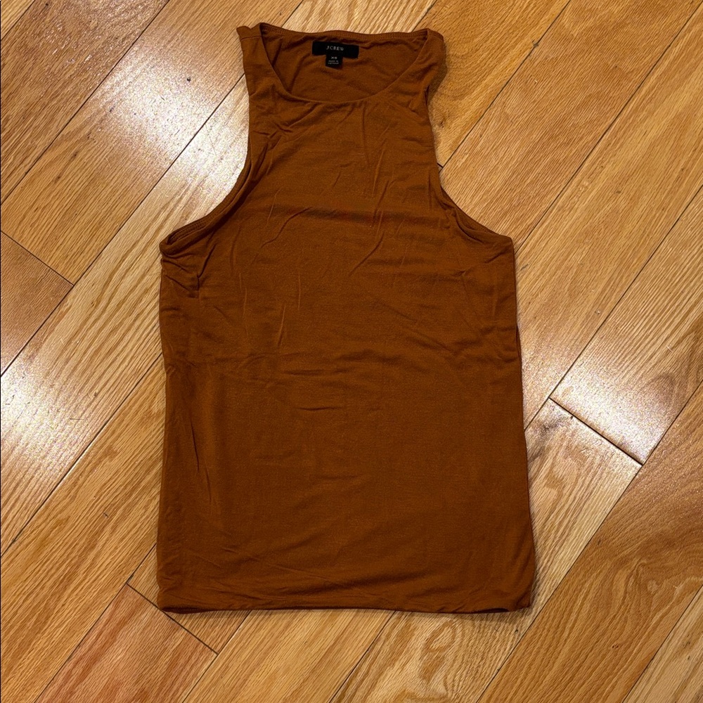 J. Crew tobacco/rust double layered tank
